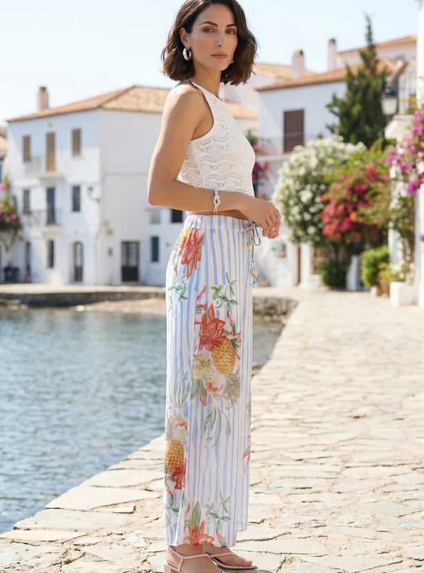 W Crochet Top with Trousers