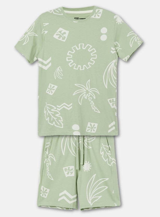 FAME FOREVER Boys Graphic Print T-shirt with Shorts Set