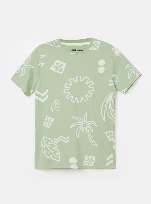 FAME FOREVER Boys Graphic Print T-shirt with Shorts Set