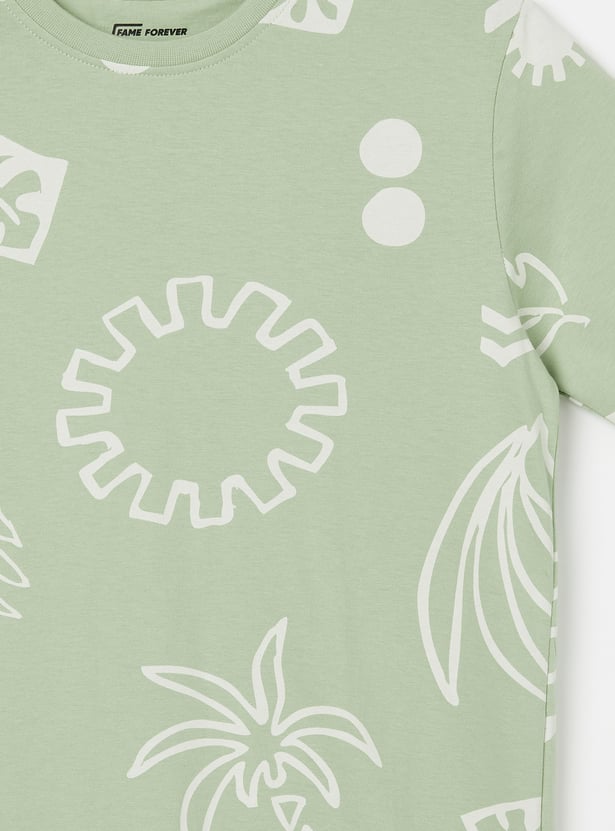 FAME FOREVER Boys Graphic Print T-shirt with Shorts Set
