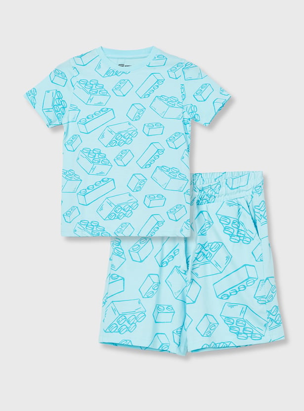 FAME FOREVER Boys Graphic Print T-shirt with Shorts Set