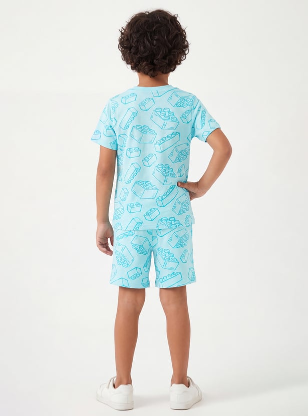 FAME FOREVER Boys Graphic Print T-shirt with Shorts Set
