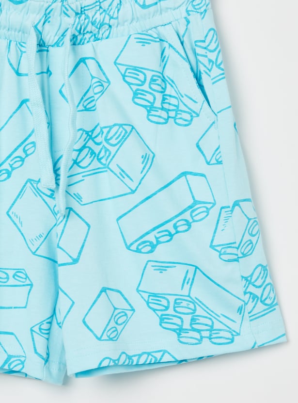 FAME FOREVER Boys Graphic Print T-shirt with Shorts Set