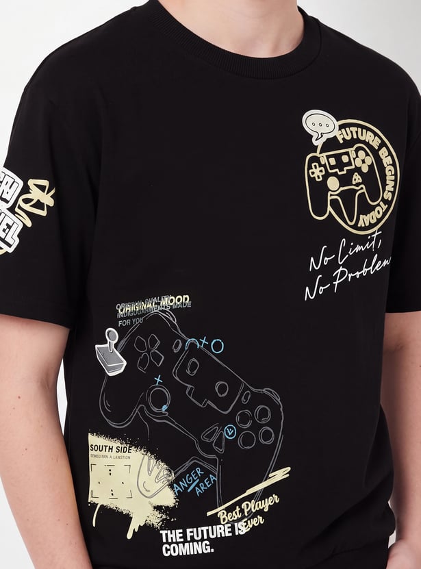 FAME FOREVER Boys Game Controller Graphic T-shirt