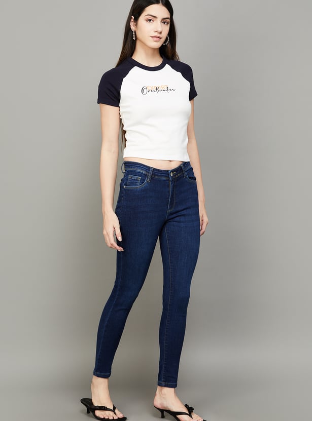 KRAUS Solid Skinny Fit Jeans