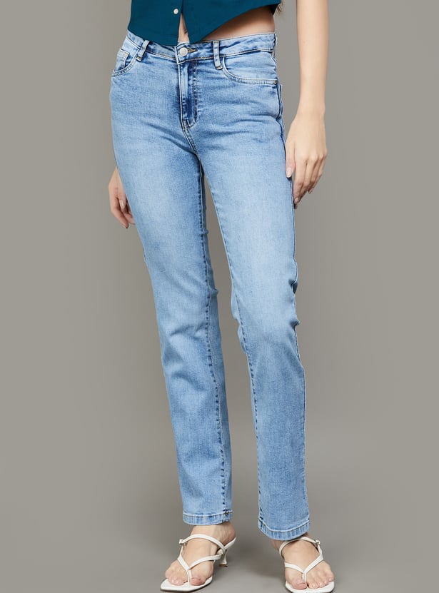 KRAUS Washed Straight Fit Jeans