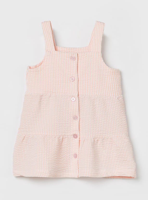 FAME FOREVER Girls Solid Button-Down Dress
