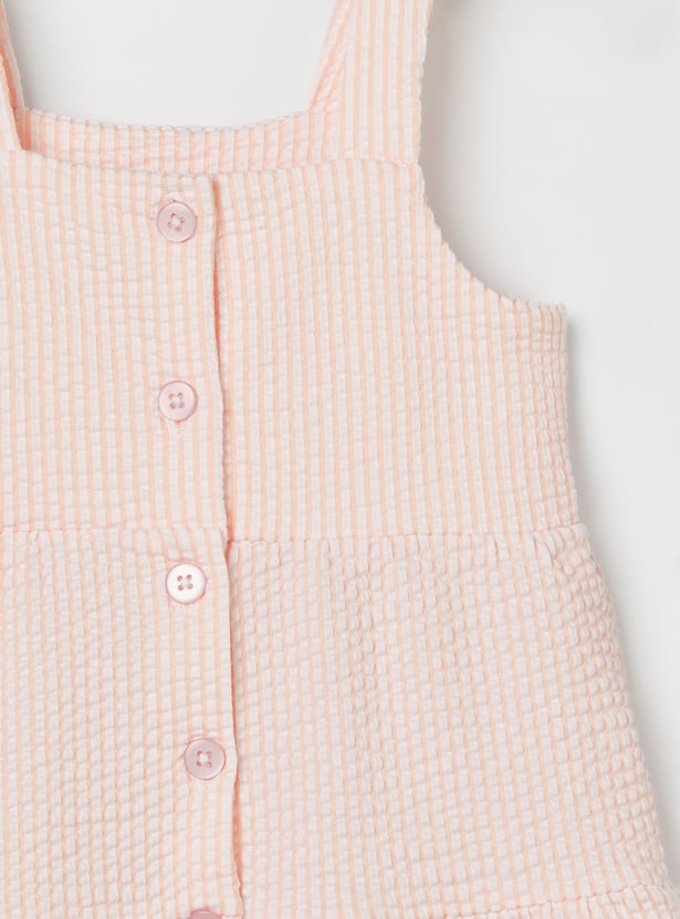 FAME FOREVER Girls Solid Button-Down Dress