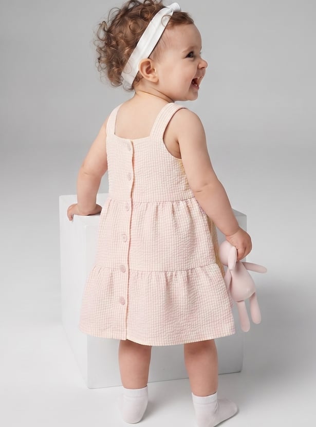 FAME FOREVER Girls Solid Button-Down Dress
