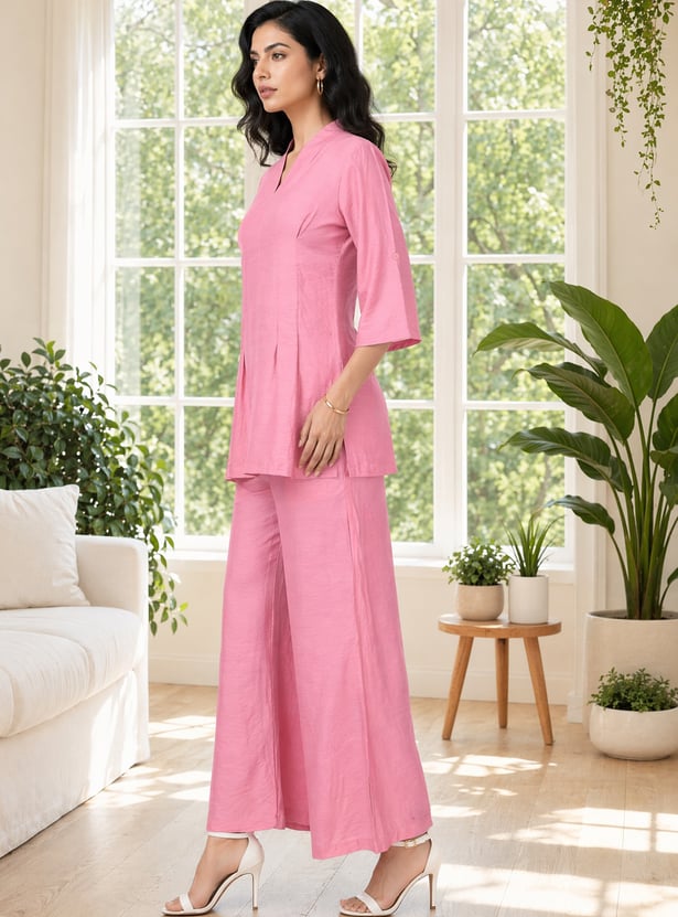 AURELIA Solid Kurti Palazzo Set