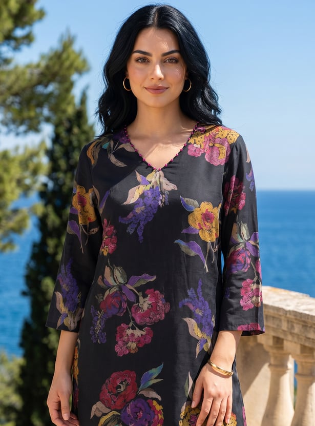 W Floral Print Straight Kurta Set