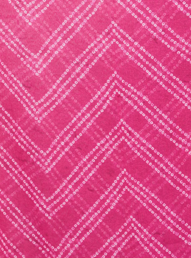 W Bandhani Print Straight Kurta Set