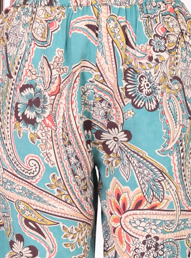 W Paisley Print Straight Kurta Set