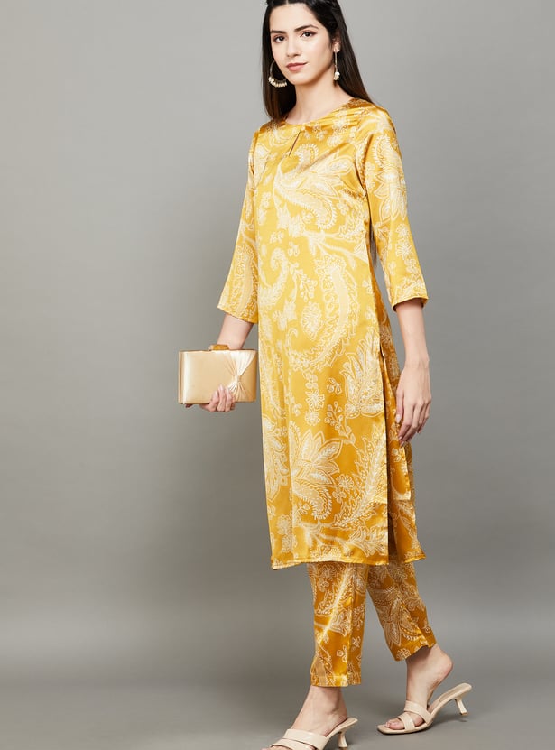W Paisley Print Straight Kurta Set