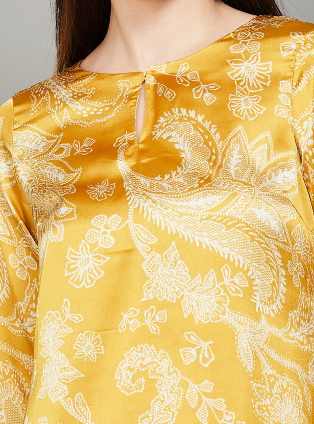 W Paisley Print Straight Kurta Set