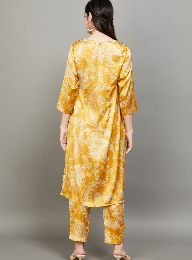 W Paisley Print Straight Kurta Set