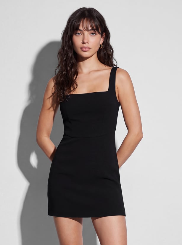 GINGER Solid Bodycon Mini Dress