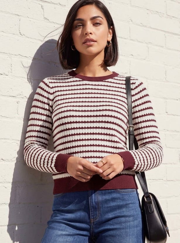 FAME FOREVER Striped Sweater