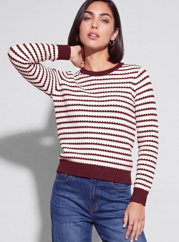 FAME FOREVER Striped Sweater