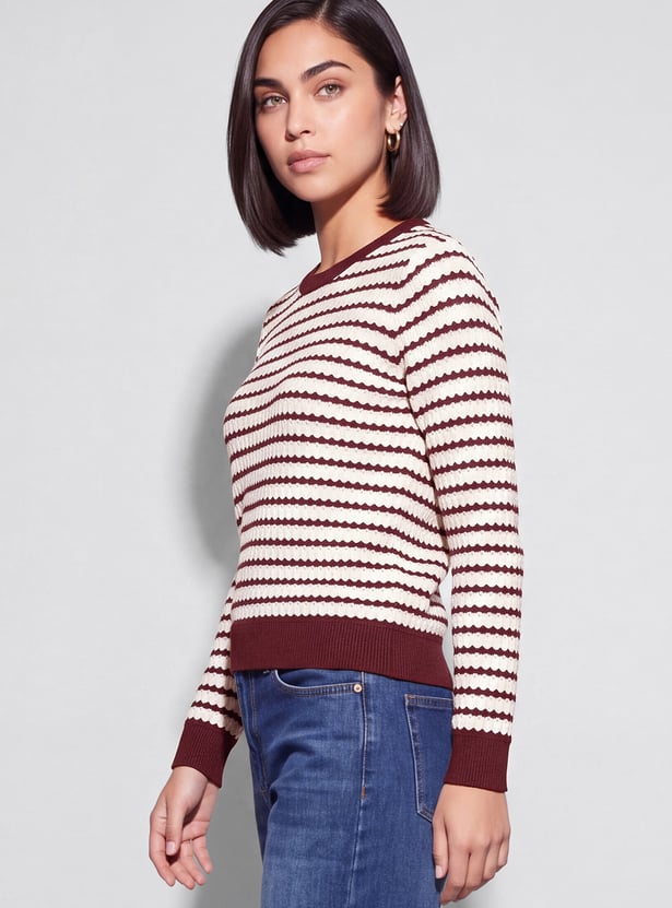 FAME FOREVER Striped Sweater