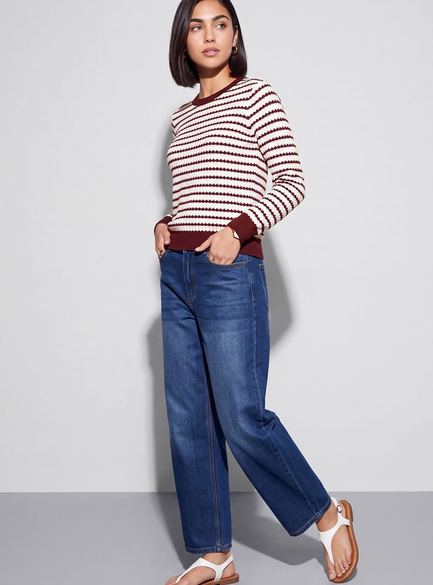 FAME FOREVER Striped Sweater