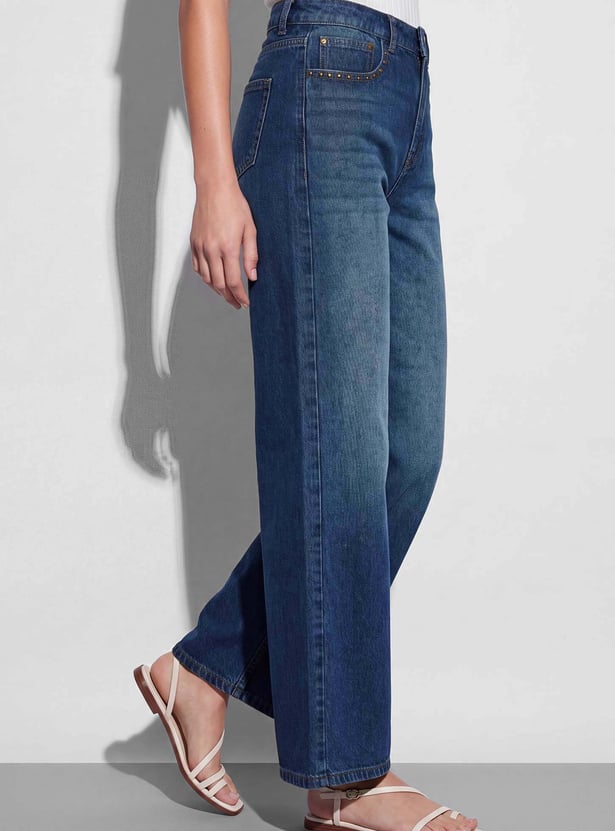 FAME FOREVER Washed Wide Leg Jeans