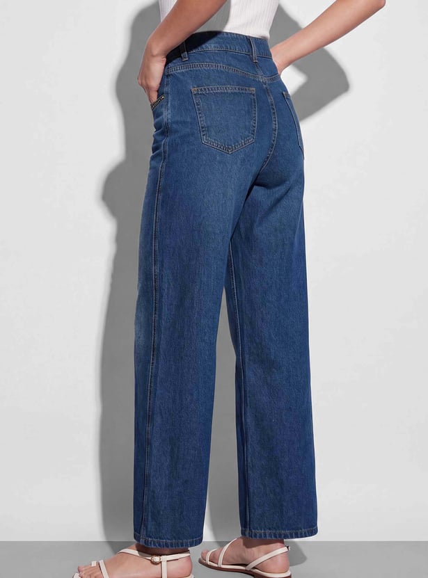 FAME FOREVER Washed Wide Leg Jeans