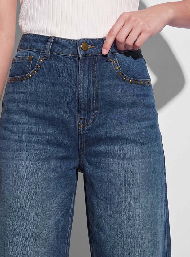 FAME FOREVER Washed Wide Leg Jeans