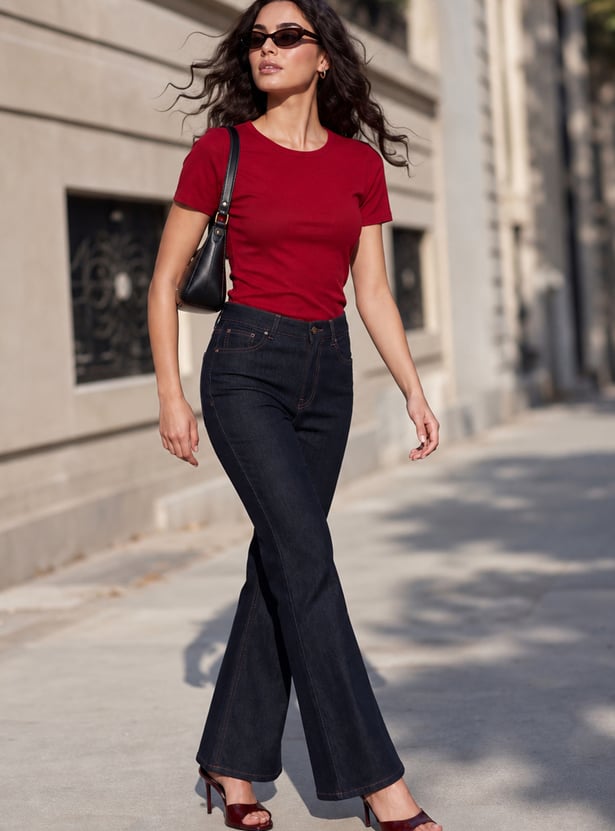 FAME FOREVER Solid Bootcut Jeans