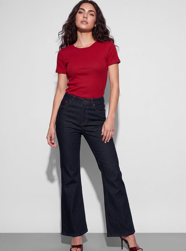 FAME FOREVER Solid Bootcut Jeans