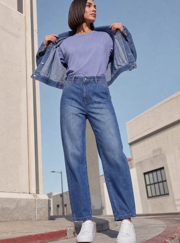 FAME FOREVER Washed Baggy Fit Jeans