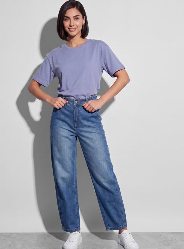 FAME FOREVER Washed Baggy Fit Jeans