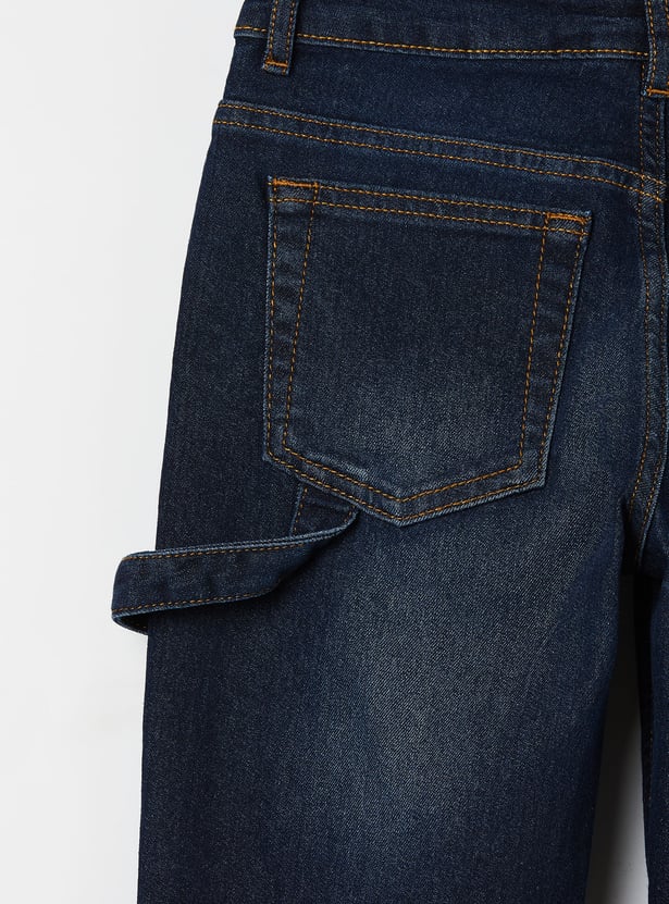 FAME FOREVER Boys Medium Wash Mid-Rise Jeans