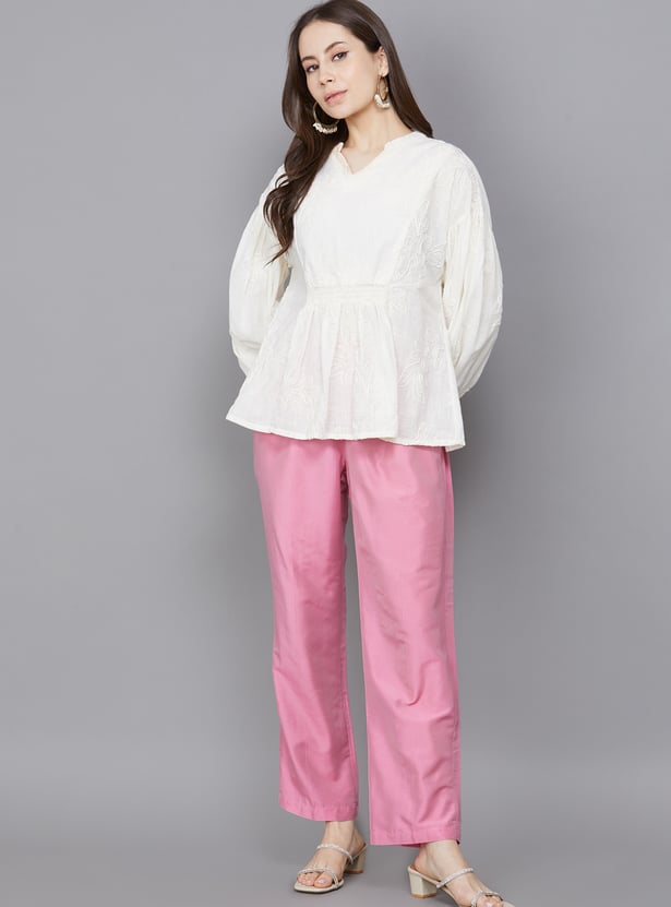 SPAN Solid Straight Pants