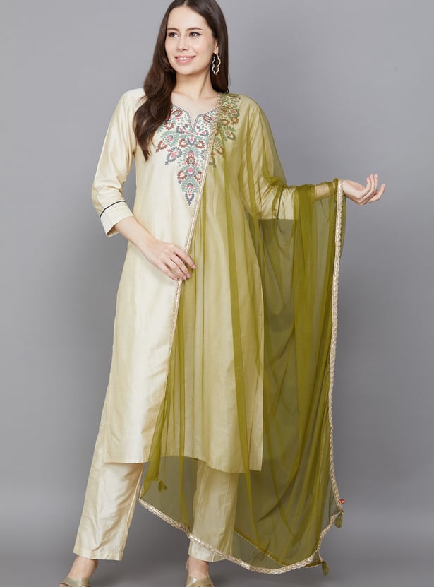 SPAN Solid Design Dupatta