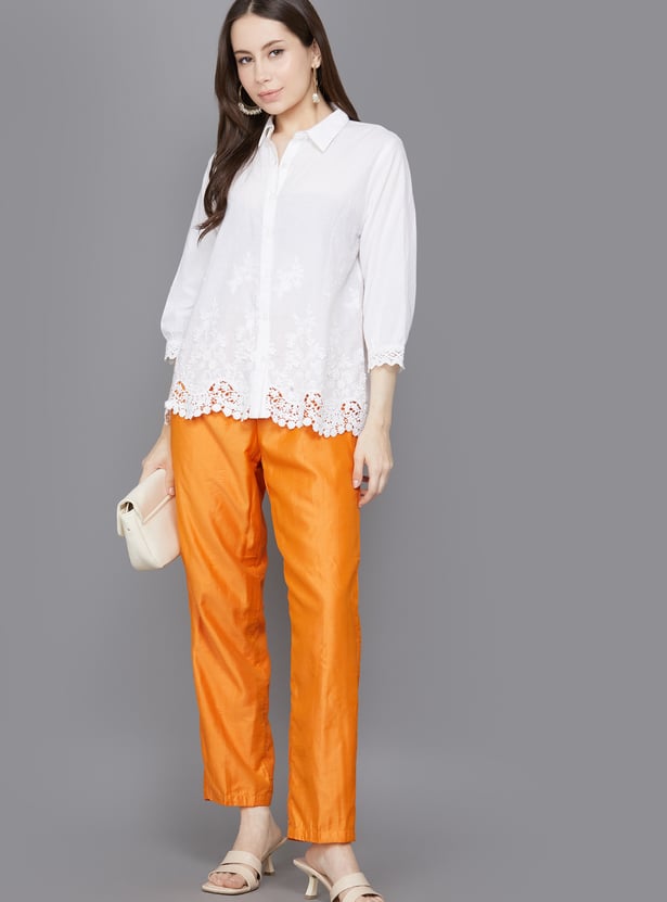 SPAN Solid Straight Pants