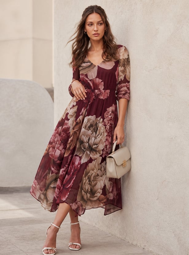 CODE Floral Print Maxi Dress