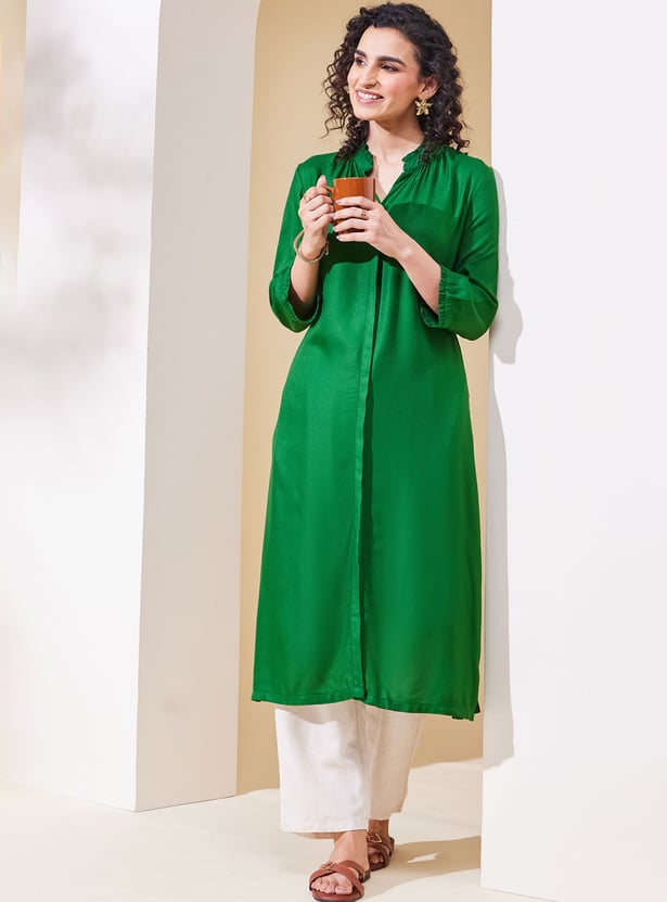 BIBA Solid Straight Kurta