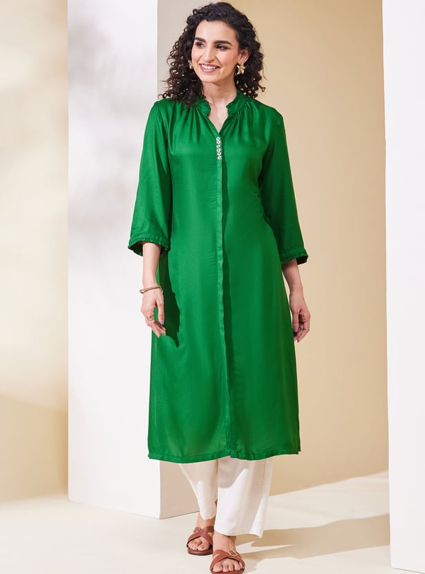 BIBA Solid Straight Kurta