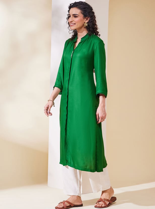 BIBA Solid Straight Kurta