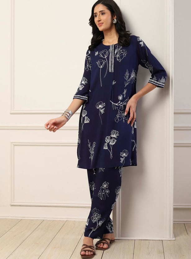 BIBA Floral Print Kurti Set