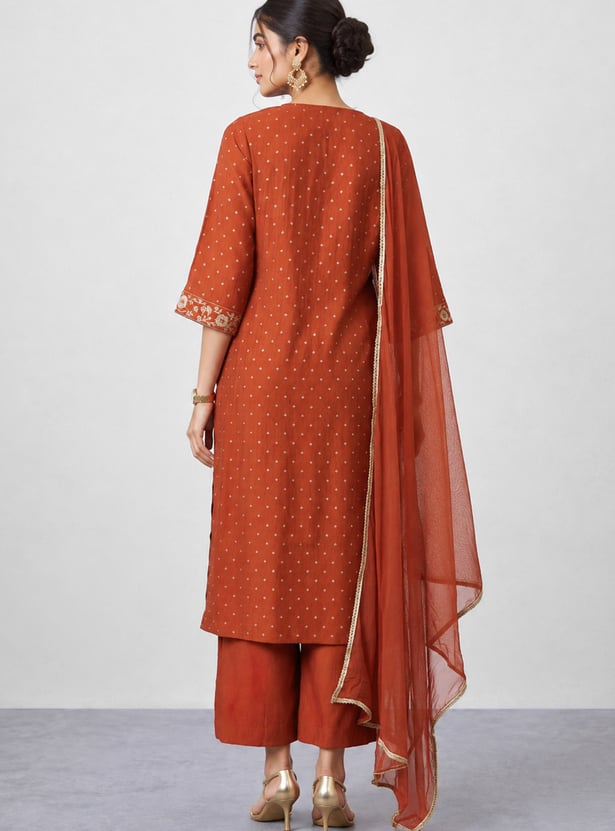 MELANGE Embroidered Straight Kurta Set