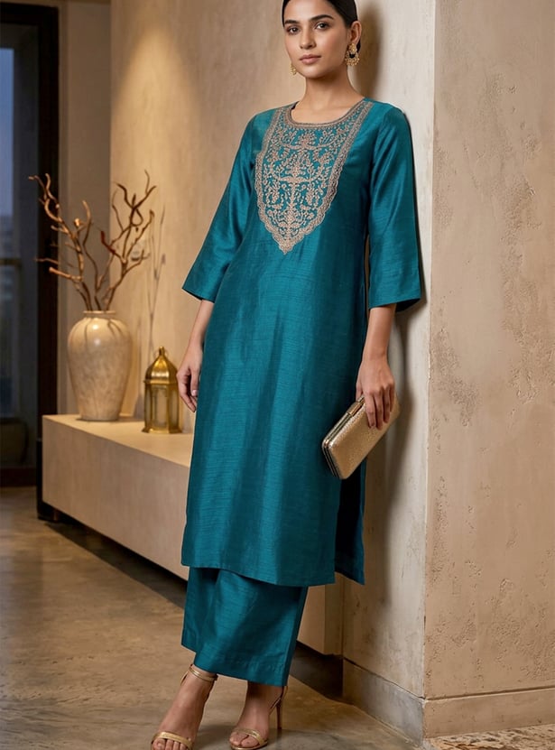 MELANGE Embroidered Kurta Set