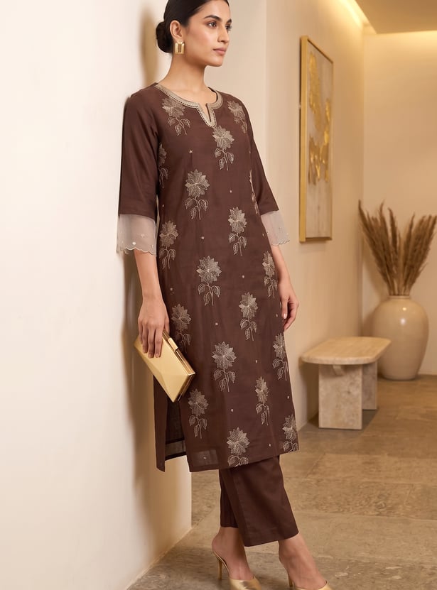 MELANGE Embroidered Kurta Set