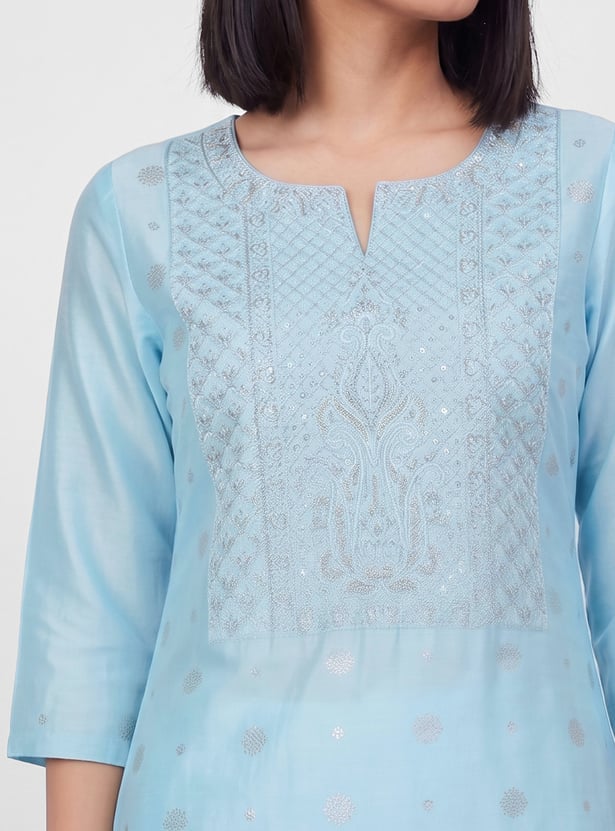 MELANGE Embroidered Straight Kurta