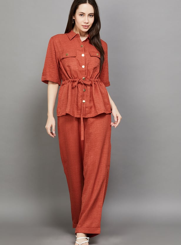 AND Solid Button-Down Co-Ord Set