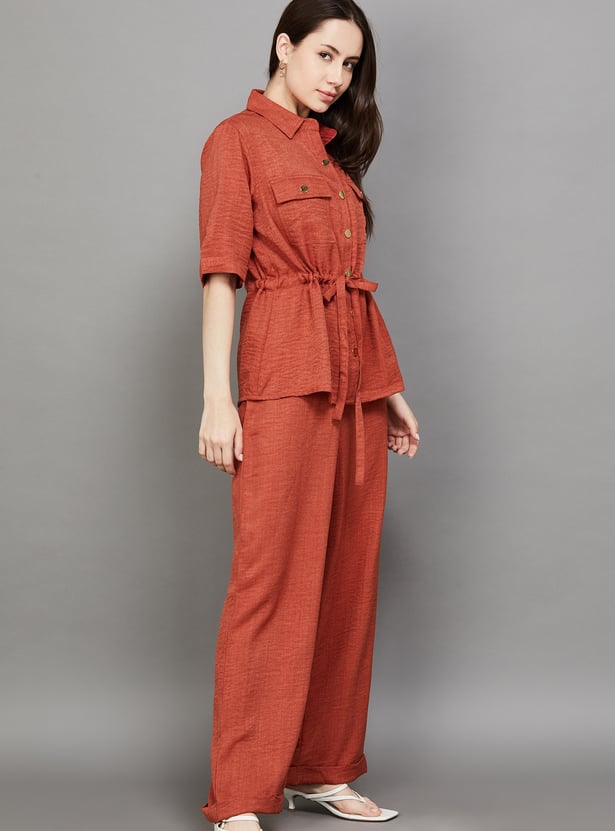 AND Solid Button-Down Co-Ord Set