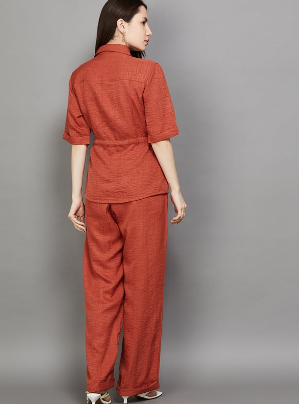 AND Solid Button-Down Co-Ord Set
