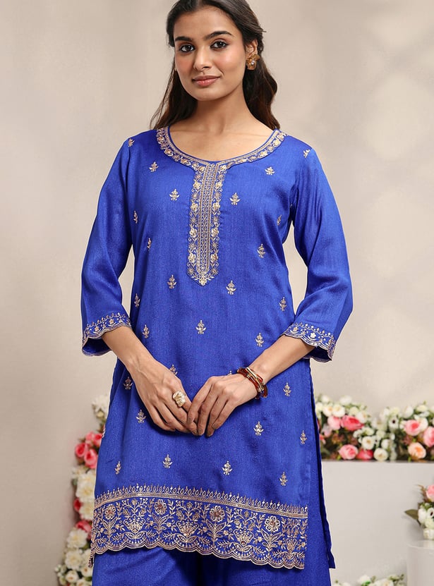 LIBAS Embroidered Kurta Palazzo Set