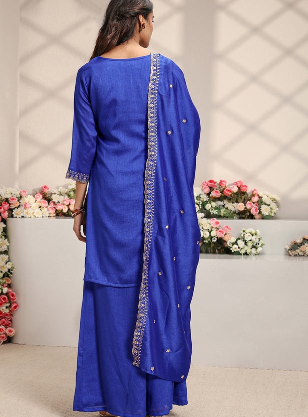 LIBAS Embroidered Kurta Palazzo Set